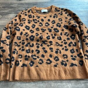 Brown and black animal print comfy sweater from Old Navy